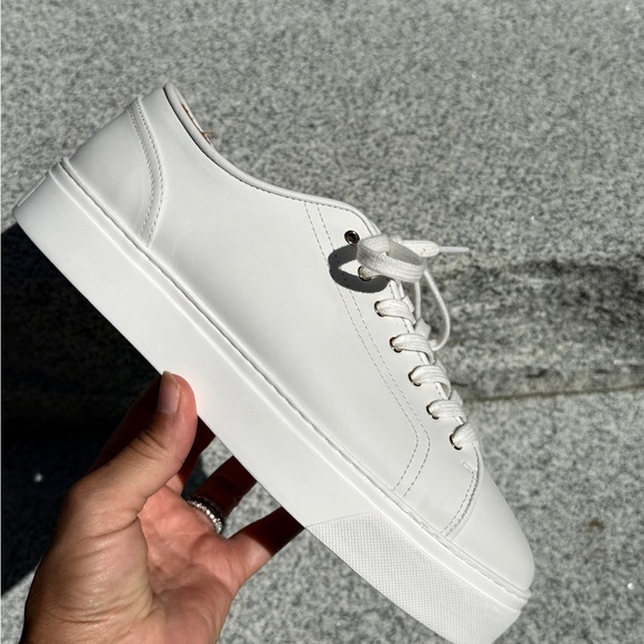 NWOB Maël Sézane Trainers White Leather Platform Sneakers Size 10 41 RET $180 - Picture 6 of 7